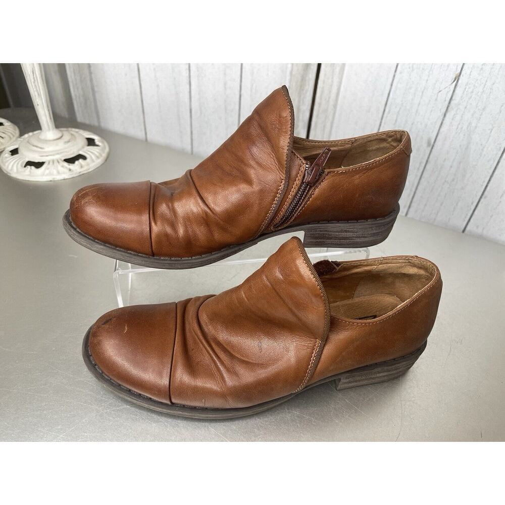 Miz Mooz NYC Lilith Women Sz 38 Loafer Bootie Slip On Leather Brown Boho 7.5-8